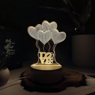 Dekoracyjna lampa 3D - serca