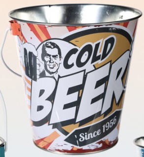 Stylowe metalowe wiaderko - Cold Beer