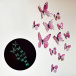 Zestaw świecących motyli na ścianie - różowy