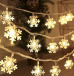 Świetlny łańcuch śnieżne płatki - ciepłe światło