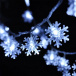 Świetlny łańcuch śnieżne płatki - zimne światło