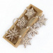 Zestaw 6 drewnianych ozdób świątecznych - płatki śniegu